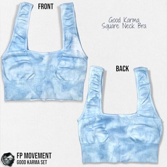 FP MOVEMENT GOOD KARMA SET: TIE DYED SQUARE NECK BRA + HIGH-RISE LEGGINGS M/L - Picture 10 of 13